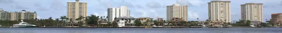 Panorama image of Fort Lauderdale from the coast in USA