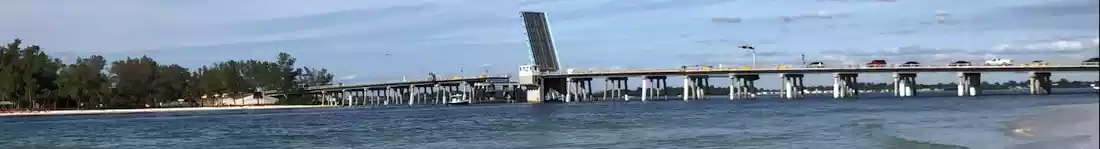 Panorama image of Longboat Key bridge in Florida