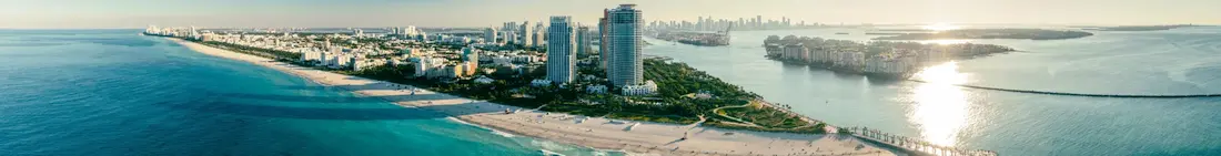 Panorama image of Florida coast in USA