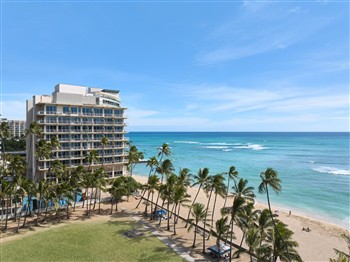 View of the Kaimana Beach Hotel in Hawaii