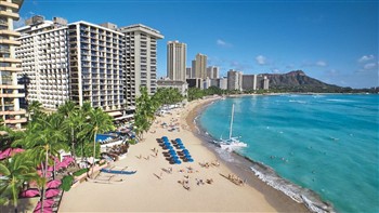 View of the OUTRIGGER Waikiki Resort in Hawaii