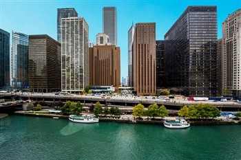 View of the Hyatt Regency in Chicago