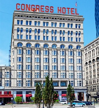 View of the Congress Plaza Hotel in Chicago