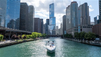 View of the Trump International Hotel in Chicago