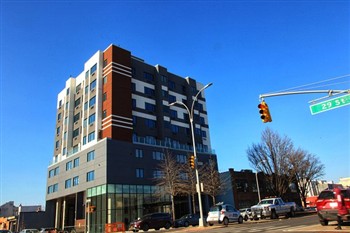 View of the Liberty View Hotel in Brooklyn