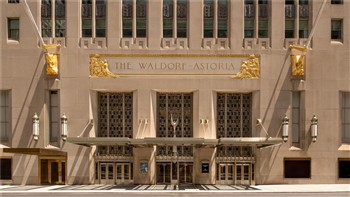 View of the Waldorf Astoria in Manhattan